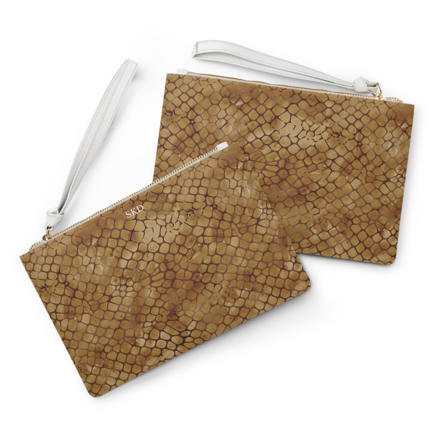 Amber Venom | Amber Brown Faux Snake Clutch Bag | Warm Exotic Luxury for Bold Style