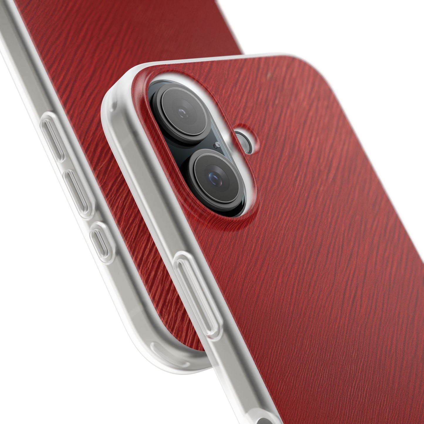 Crimson Reverie | Striking Dark Red iPhone Case | Shock-Absorbing TPU Protective Cover, Slim & Wireless Charging Compatible – Unique Tech Gift for All iPhone Sizes