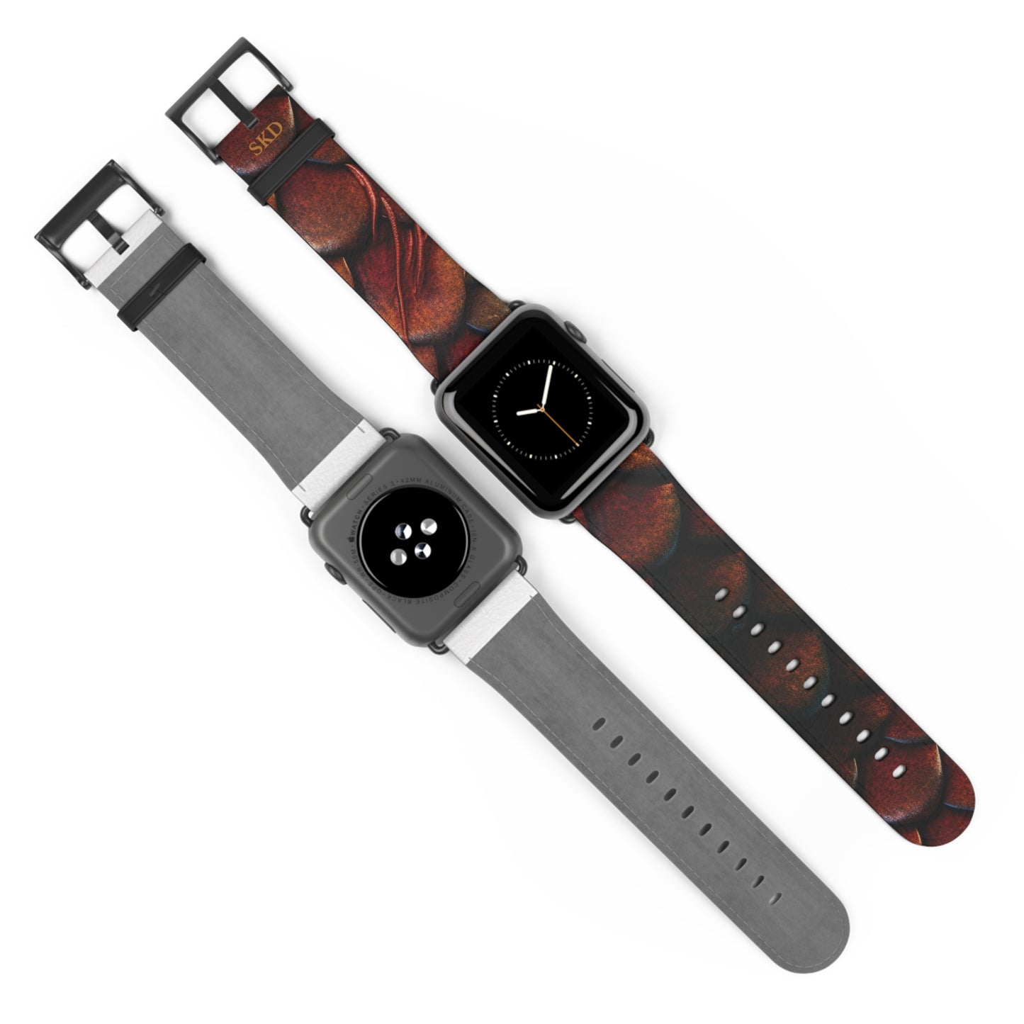 LIMITED EDITION: Enchanting Mystique | Luxurious Multi-Color Dragon Scale Apple Watch Strap, RoHS, REACH & Intertek Certified (Red Version) | Stainless Steel Buckle, All Series Compatible