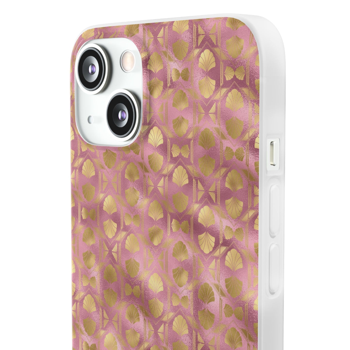 Collector's Vault: Blush Horizon | Soft, Pastel Pink & Gold iPhone Case | Shock-Absorbing TPU Protective Cover, Slim & Wireless Charging Compatible, All iPhone Sizes
