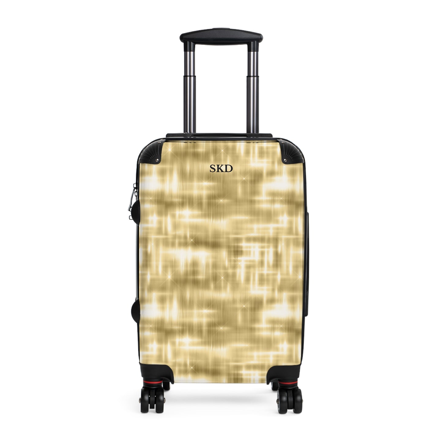 Aurum Gala | Glitter & Gold Suitcase with Built-In Lock and Durable Protection | Radiant Showpiece for Stylish Travel, Lightweight Carry-On, Vacation Essential