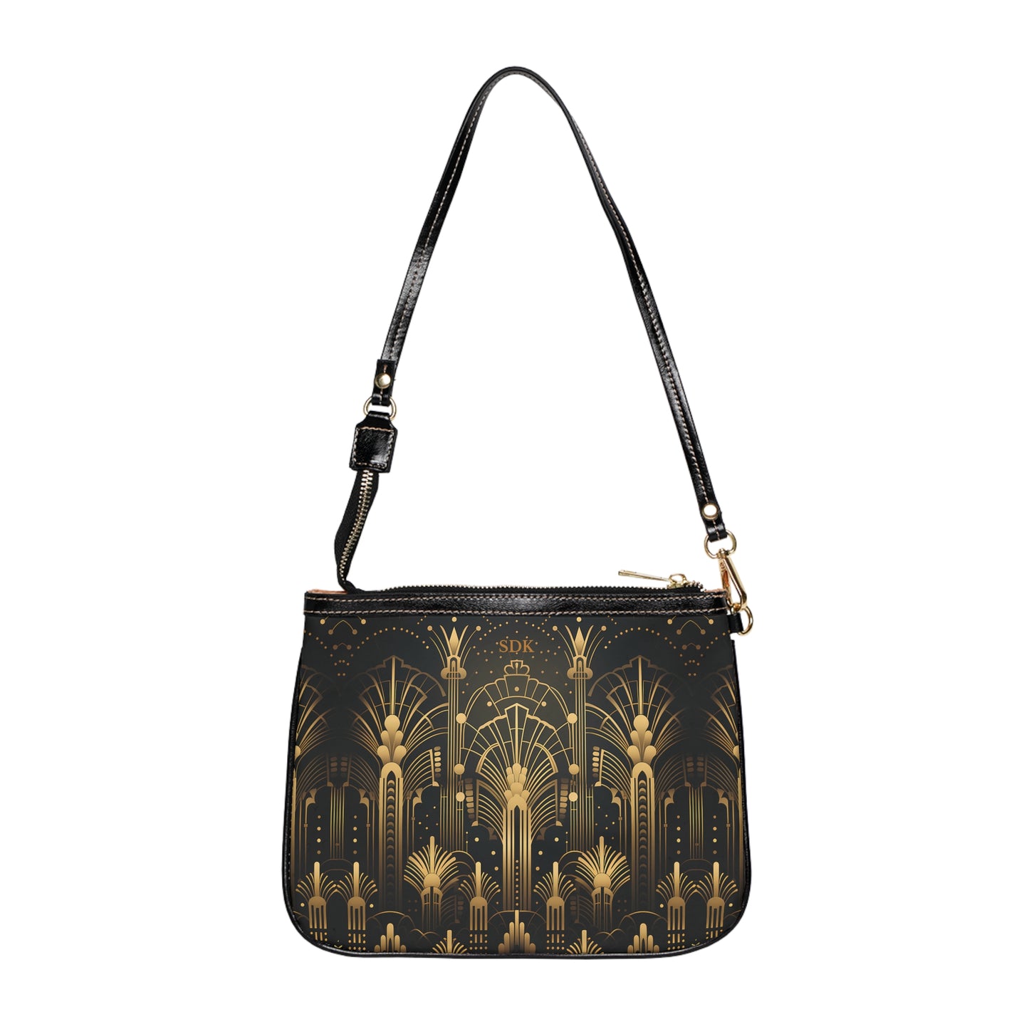 LIMITED EDITION: Gatsby Opulence | Black & Gold Art Deco Small Shoulder Bag | Jazz Age Glamour for Modern Sophistication
