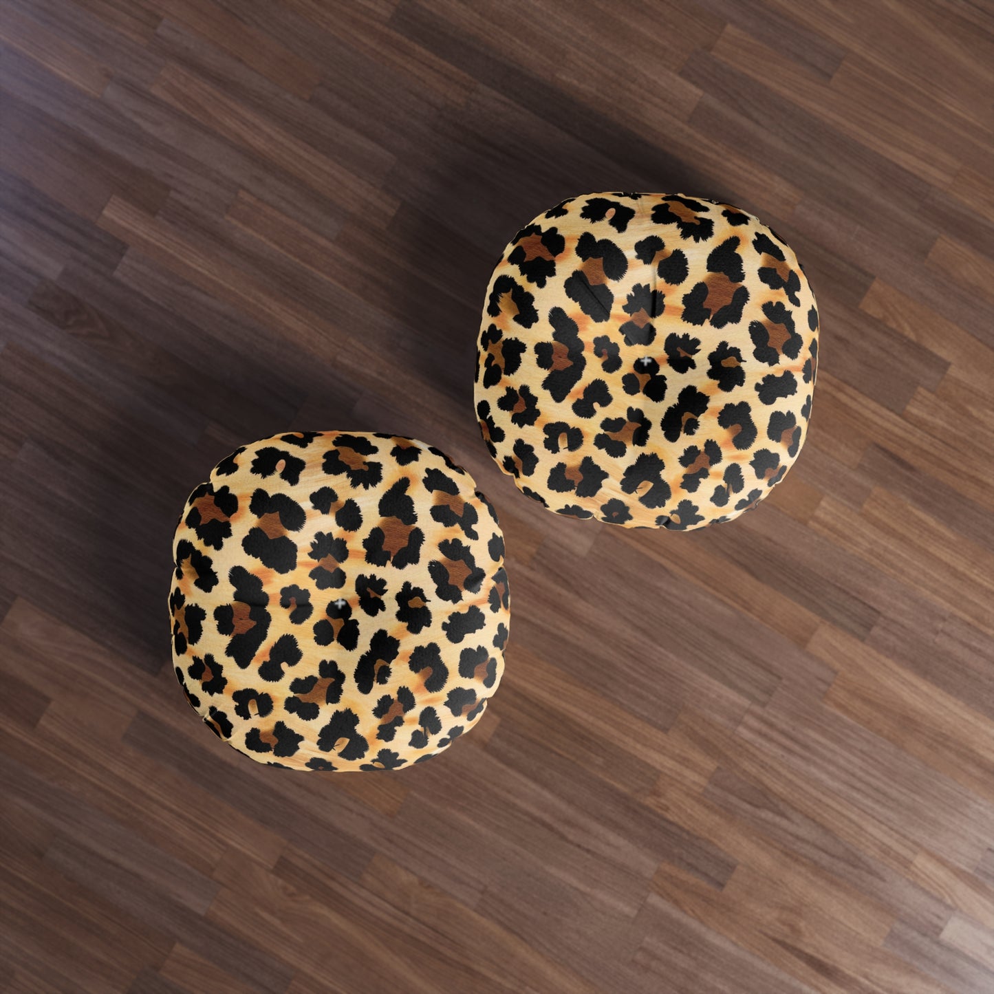 Leopard Print Round Tufted Floor Pillow | Bold Safari Style Meets Plush Comfort