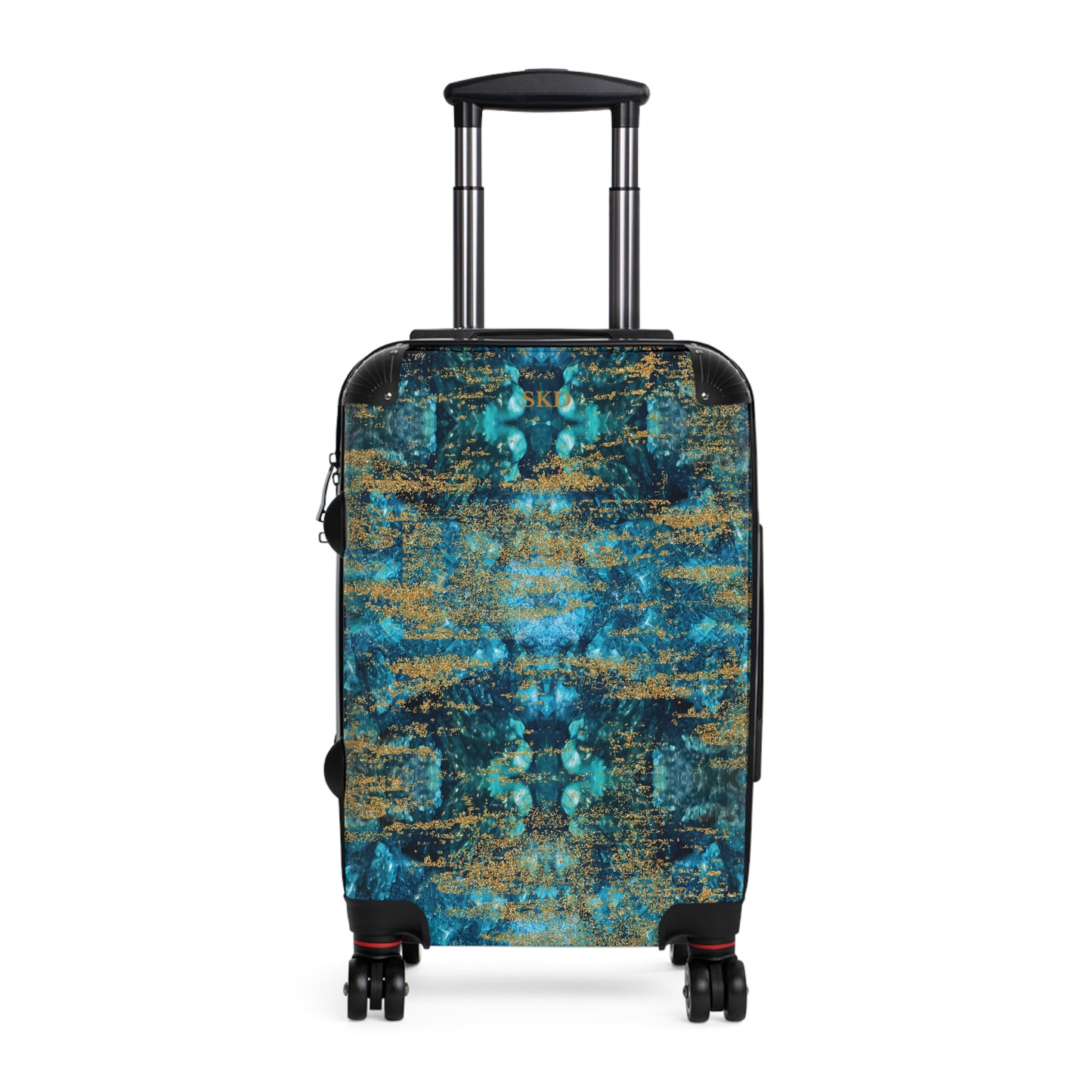 LIMITED EDITION: Celestial Reverie | Chrysocolla & Pyrite-Inspired Suitcase with Built-In Lock and Durable Protection | Lightweight Carry-On and Vacation Essential for Transformation, Abundance, & Artistic Elegance for the Visionary Collector