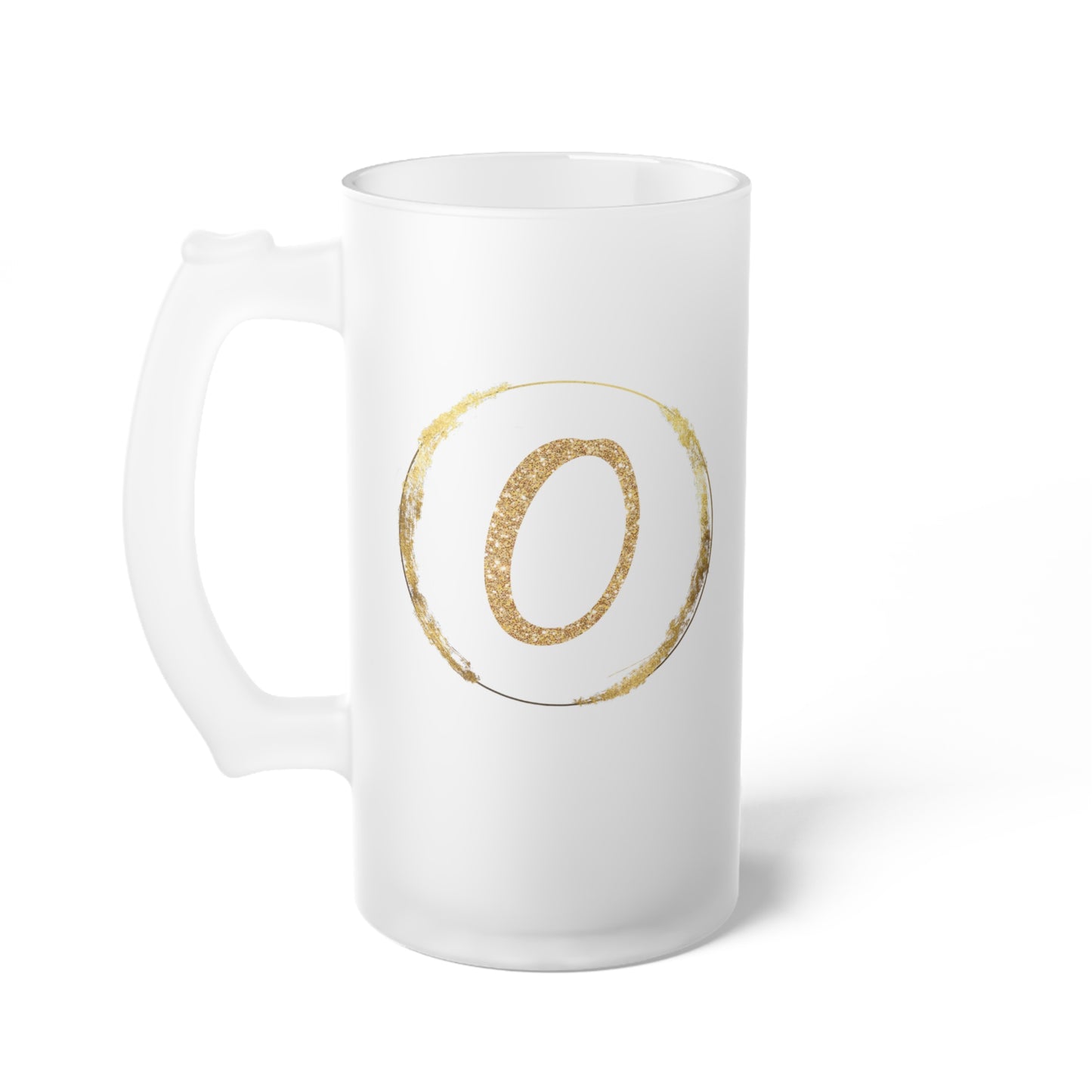 Letter O - Personalized 16oz Frosted Glass Mug – Stylish, Microwave & Dishwasher Safe Drinkware