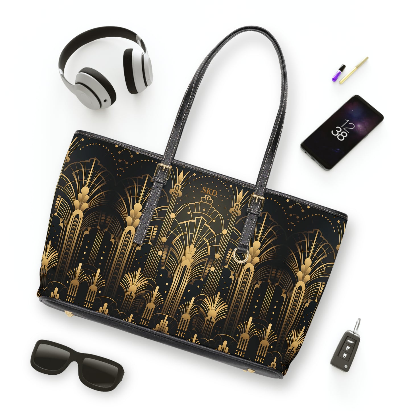 LIMITED EDITION: Gatsby Opulence | Black & Gold Art Deco Shoulder Bag | Jazz Age Glamour for Modern Sophistication