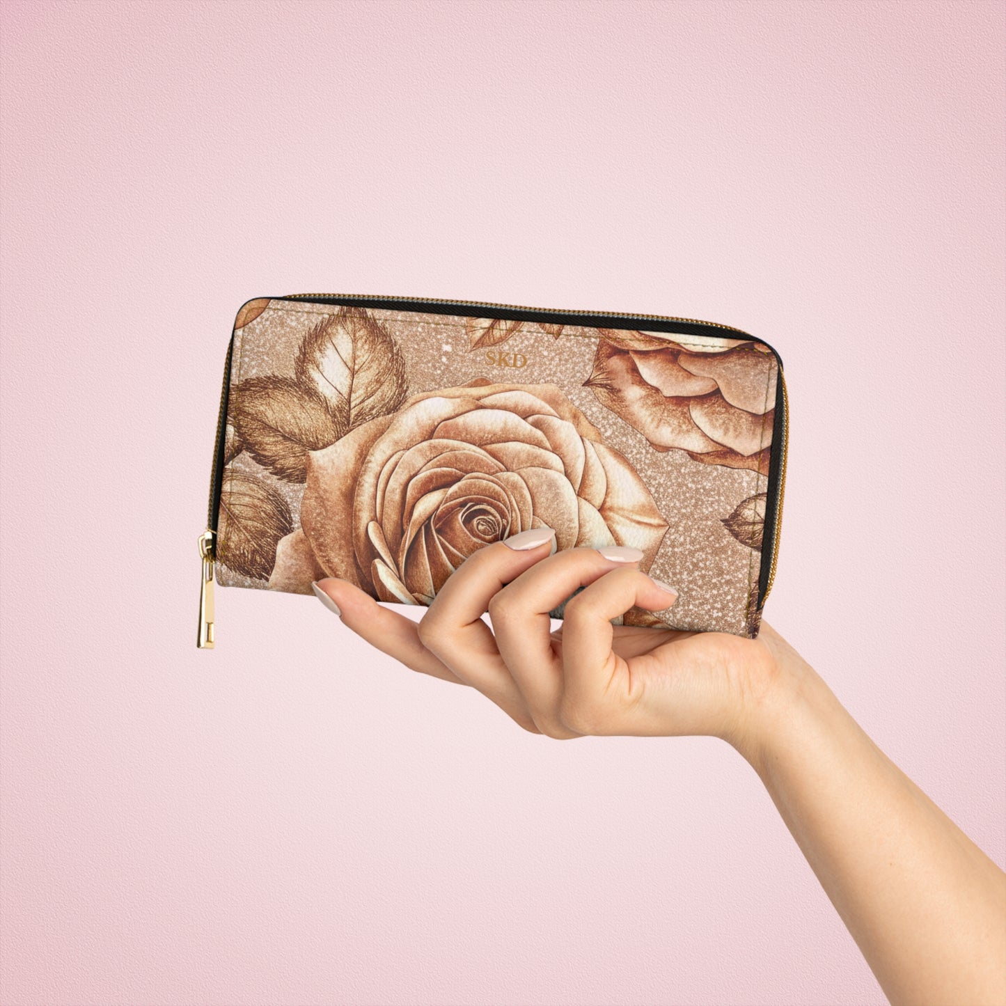 Vault Exclusive: Sepine Elegance | Sweet Rose Zipper Wallet | Luxury for Nature-Inspired Glam