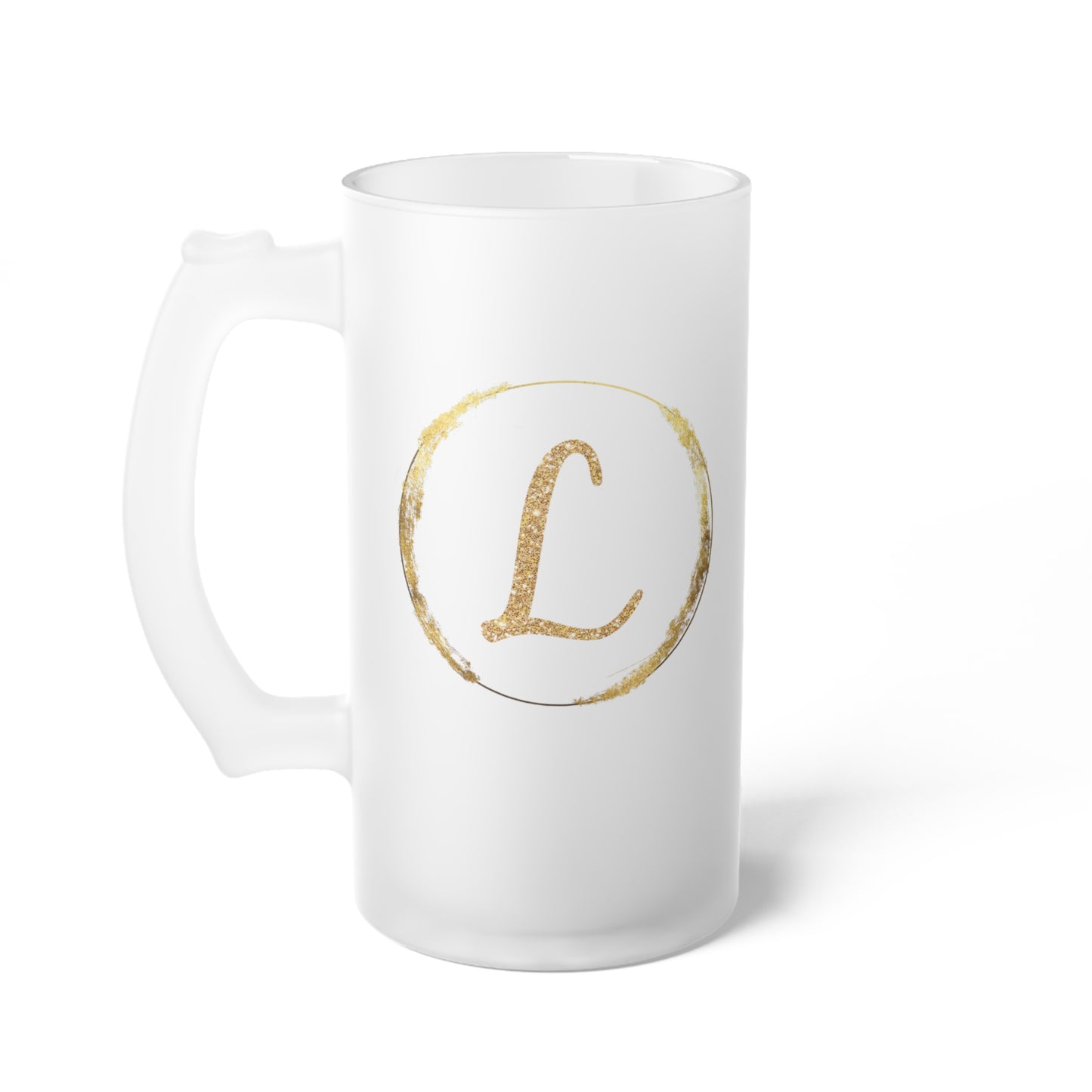 Letter L - Personalized 16oz Frosted Glass Mug – Stylish, Microwave & Dishwasher Safe Drinkware