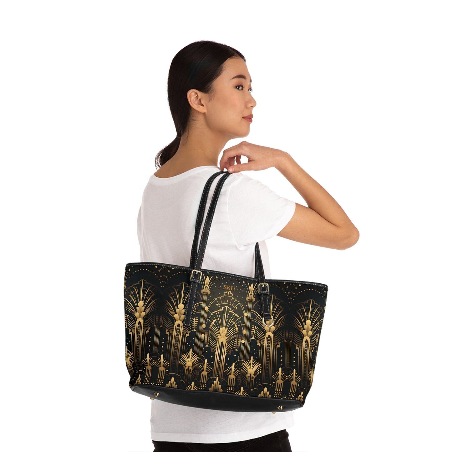 LIMITED EDITION: Gatsby Opulence | Black & Gold Art Deco Shoulder Bag | Jazz Age Glamour for Modern Sophistication
