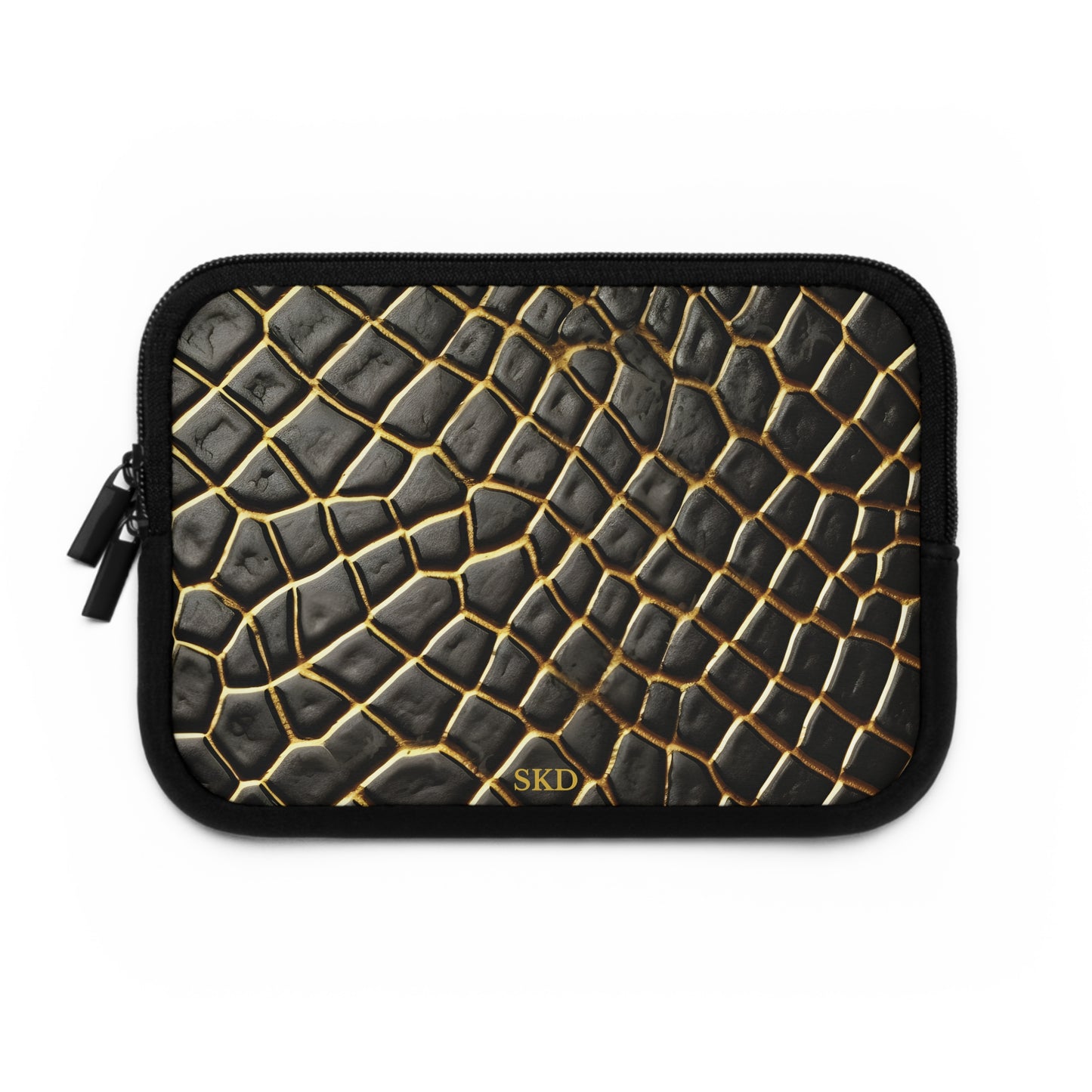 LIMITED EDITION: Obsidian Venom | Striking Black & Gold Faux Snake Laptop Sleeve | Sleek, Sophisticated, and Protective