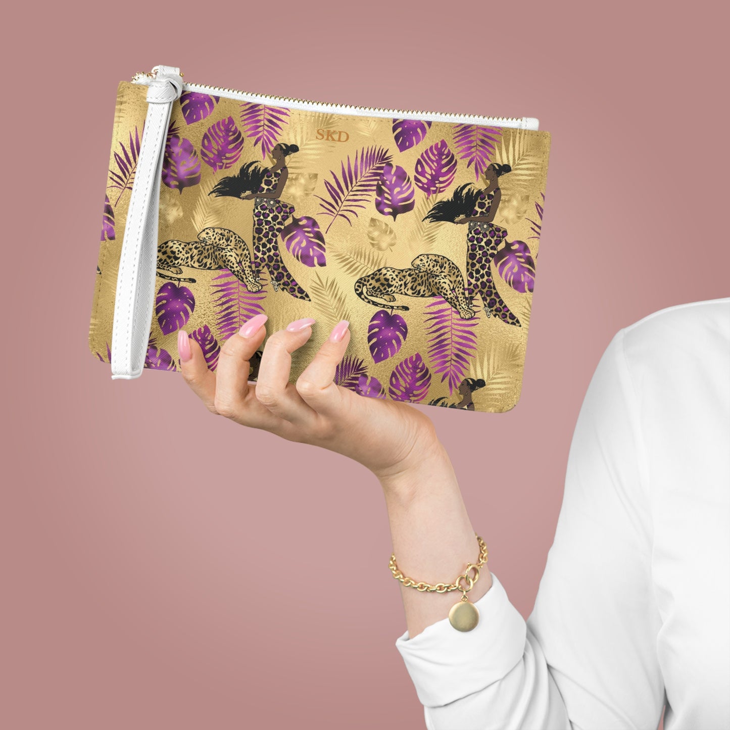 Vault Exclusive: Wild Majesty | Royal Purple and Gold Leopard Clutch Bag | Bold Statement for Confident Fashionistas