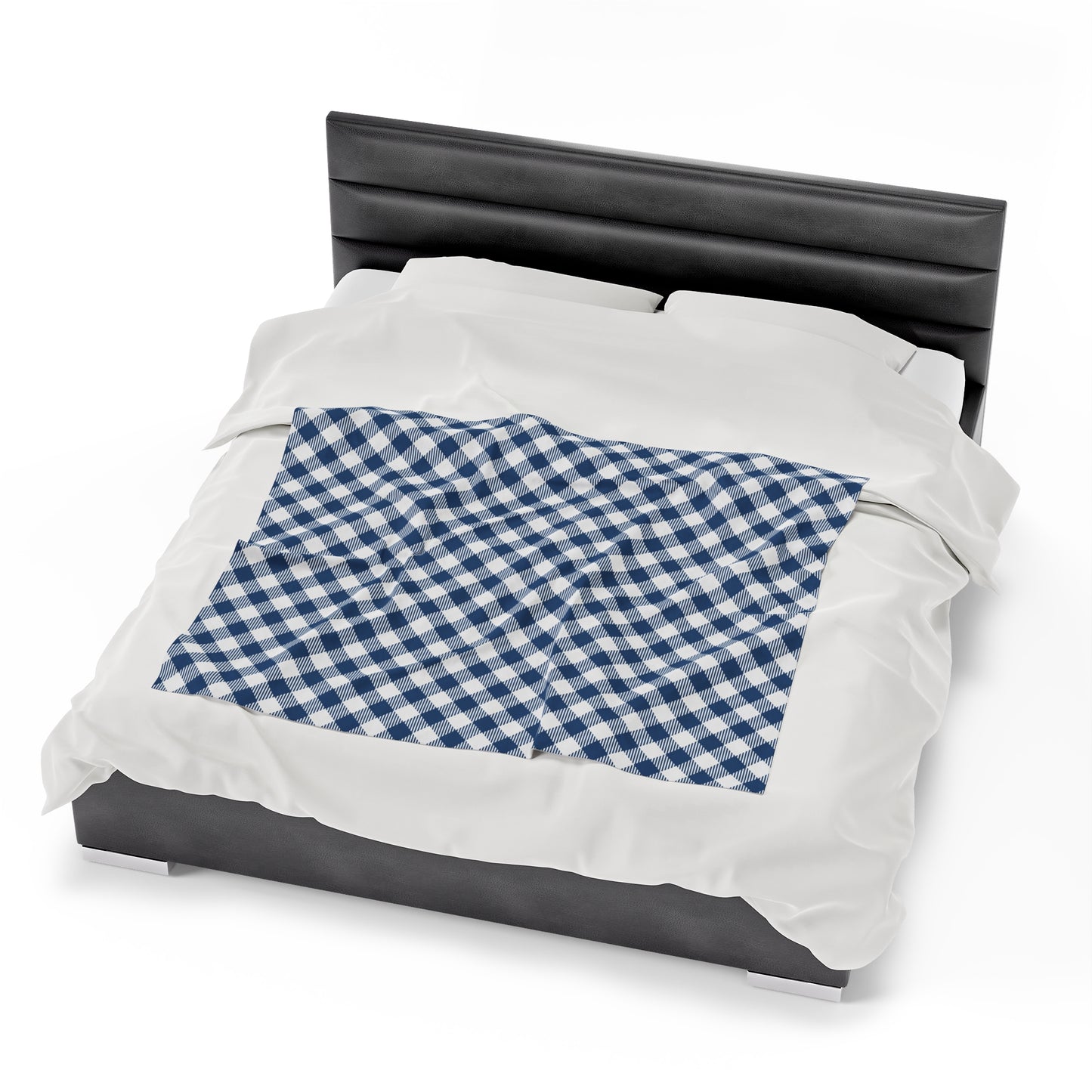 Custom Blue Stripe Plush Velveteen Plaid Blanket – Cozy, Soft, and Perfect for Personalized Gifts | 50x60