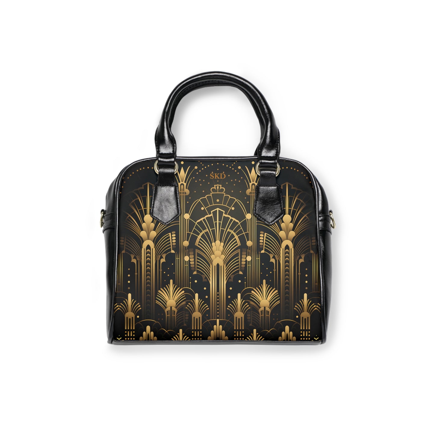 LIMITED EDITION: Gatsby Opulence | Black & Gold Art Deco Shoulder Bag | Jazz Age Glamour for Modern Sophistication