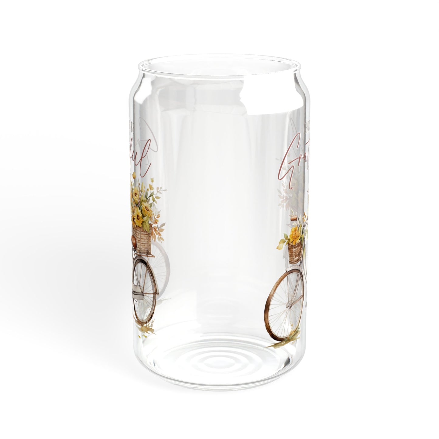 'Choose To Be Grateful' | 16oz Custom Sipper Glass with Bamboo Lid & Straw – Perfect for Sweet Treats and Family Parties