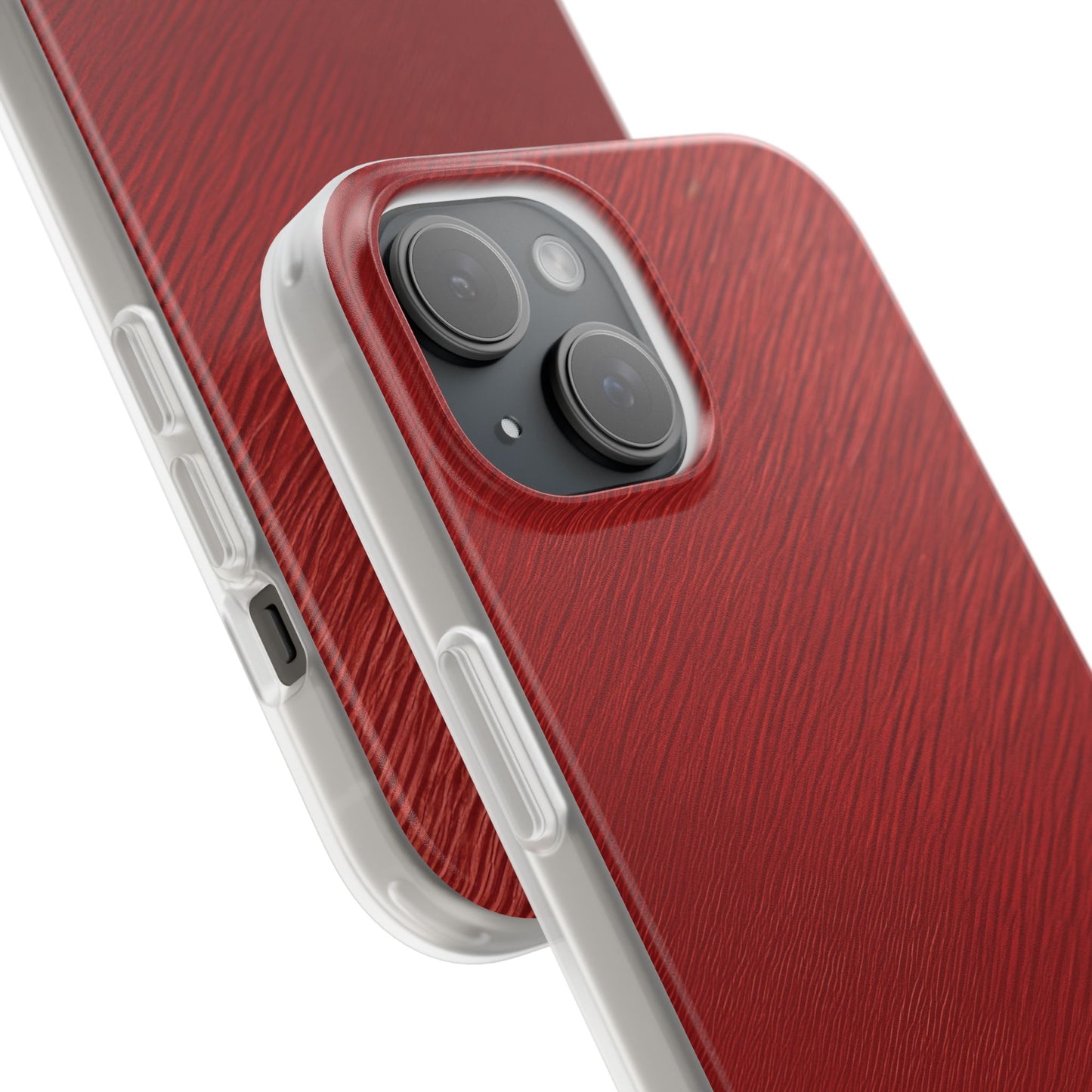 Crimson Reverie | Striking Dark Red iPhone Case | Shock-Absorbing TPU Protective Cover, Slim & Wireless Charging Compatible – Unique Tech Gift for All iPhone Sizes