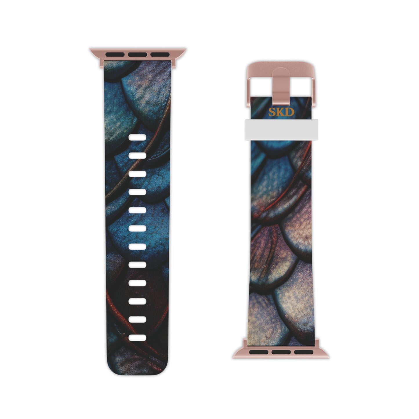 LIMITED EDITION: Enchanting Mystique | Digital Couture Multi-Color Dragon Scale Apple Watch Band (Blue Version) | Adjustable Strap, Sweat-Resistant & Compatible with All Series