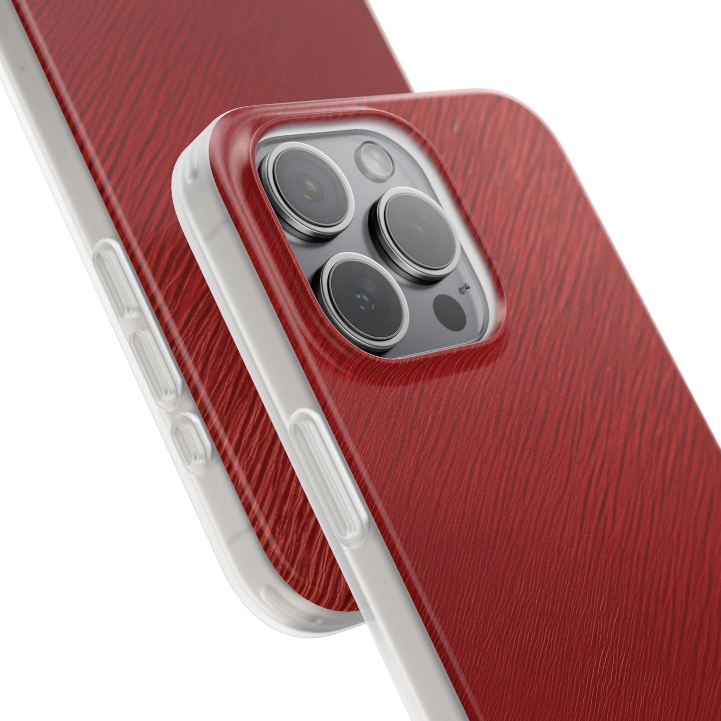Crimson Reverie | Striking Dark Red iPhone Case | Shock-Absorbing TPU Protective Cover, Slim & Wireless Charging Compatible – Unique Tech Gift for All iPhone Sizes