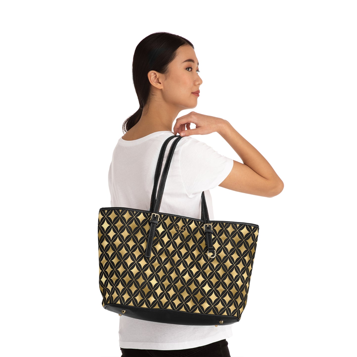 Collector's Vault: Prestige Legacy | Black & Gold Diamond Shoulder Bag | Luxurious and Enduring Gift for Sophisticated Ladies