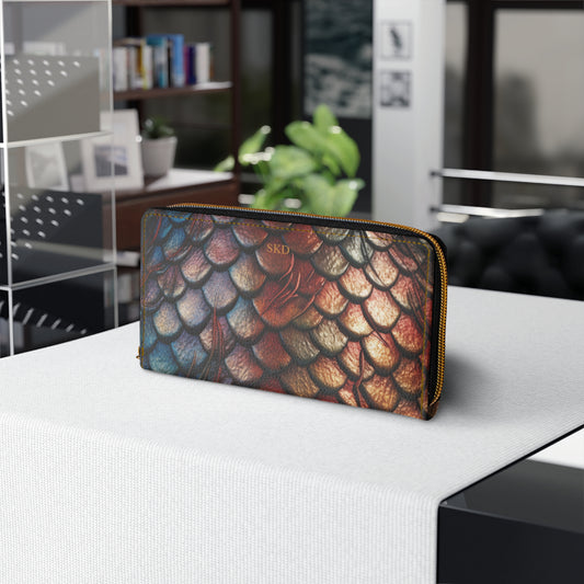 LIMITED EDITION: Enchanting Mystique | Multi-Color Dragon Scale Zipper Wallet | Captivating Elegance for Evening Affairs