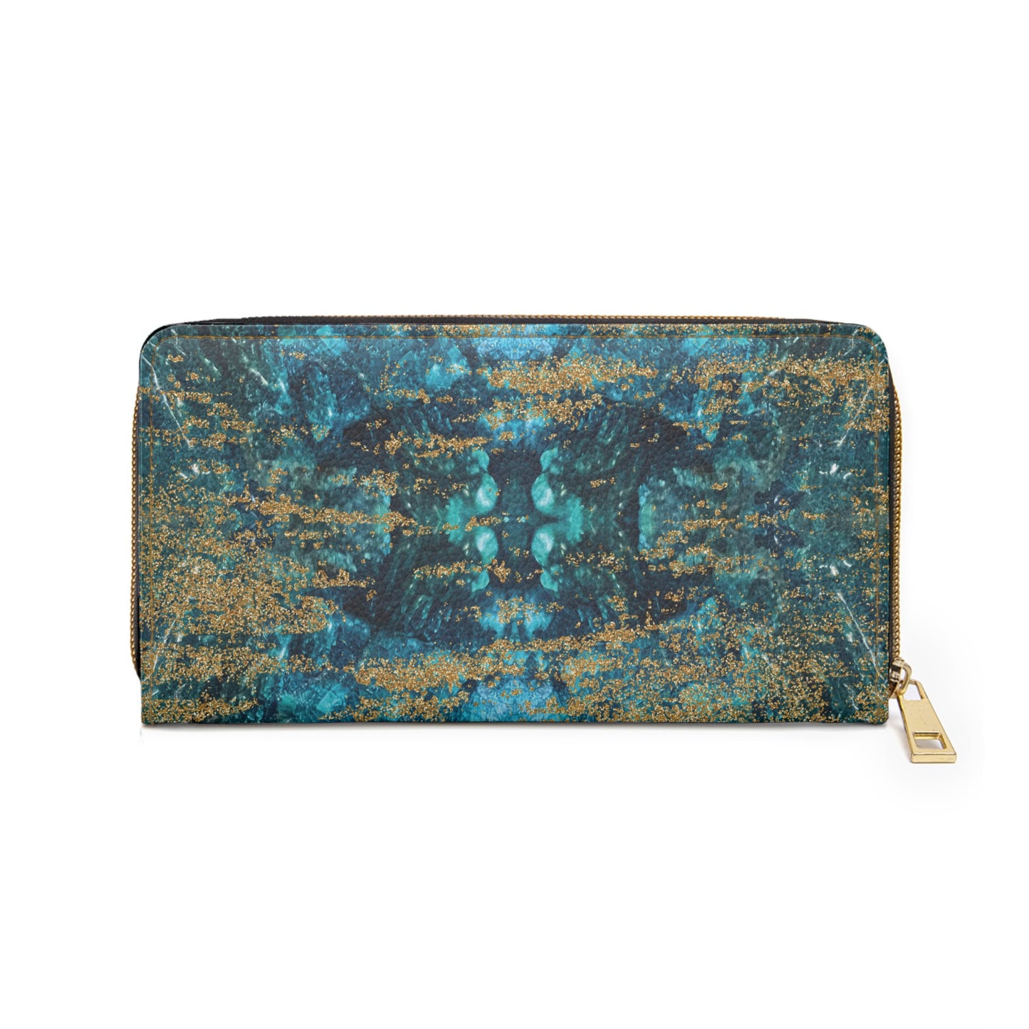 LIMITED EDITION: Celestial Reverie | Chrysocolla & Pyrite Inspired Zipper Wallet | Collector’s Vault Edition of Cleopatra’s “Wise Stone”