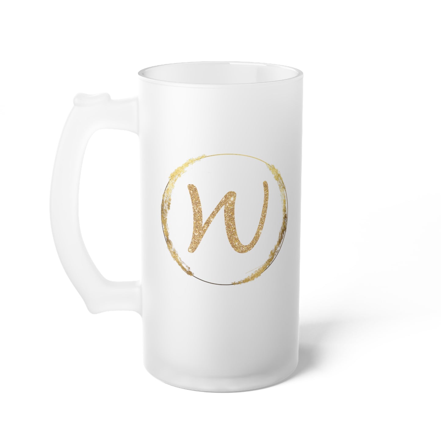 Letter W - Personalized 16oz Frosted Glass Mug – Stylish, Microwave & Dishwasher Safe Drinkware