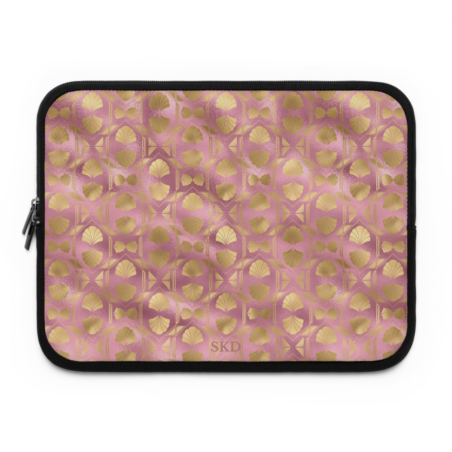 Collector's Vault: Blush Horizon | Soft, Pastel Pink & Gold Laptop Sleeve | Stylish Neoprene Protective Case, Water-Resistant, Lightweight & Shock-Absorbing