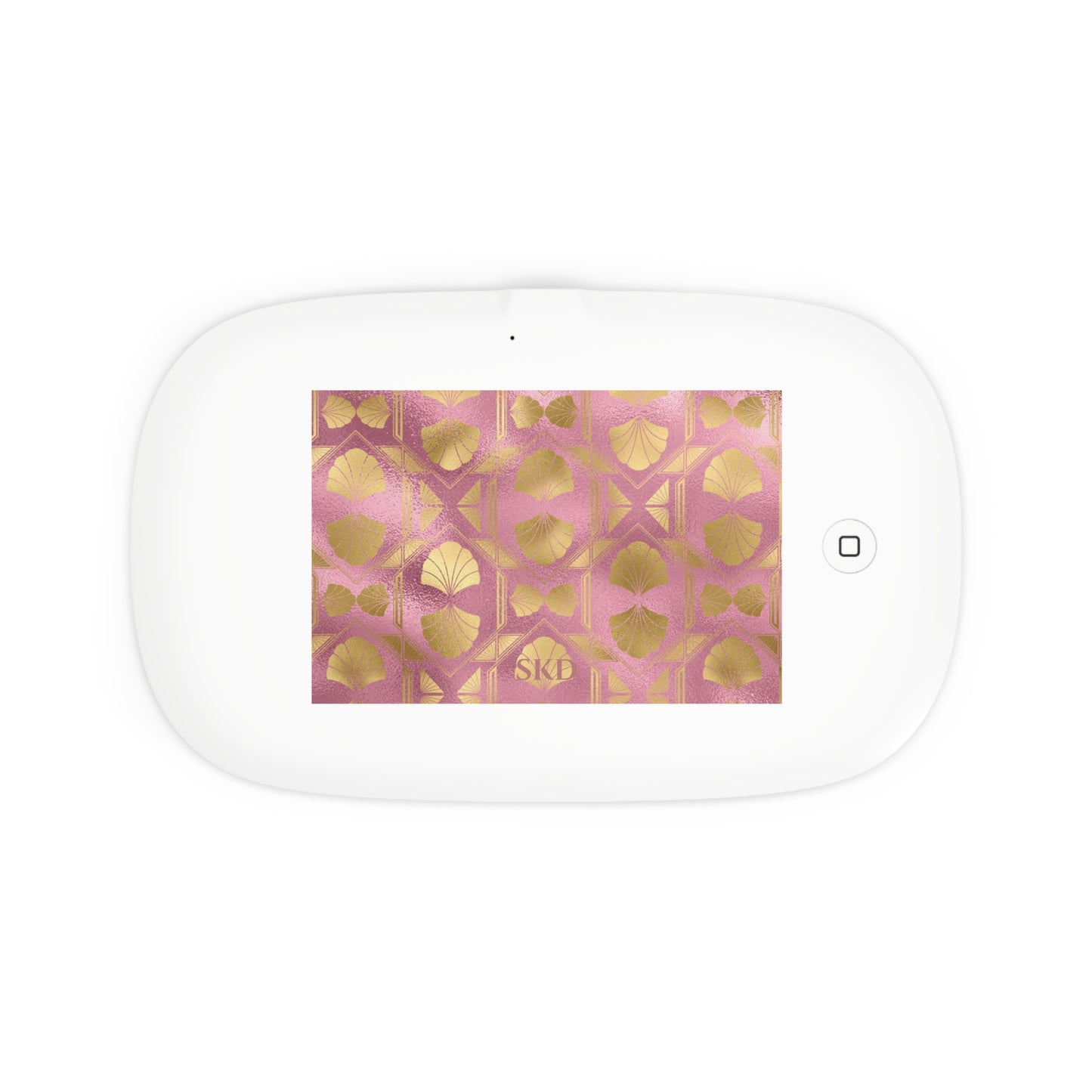 Collector's Vault: Blush Horizon | Soft, Pastel Pink & Gold UV Phone Sanitizer & Wireless Charging Pad | Kills 99% of Germs, Fits Phones, Keys & Jewelry