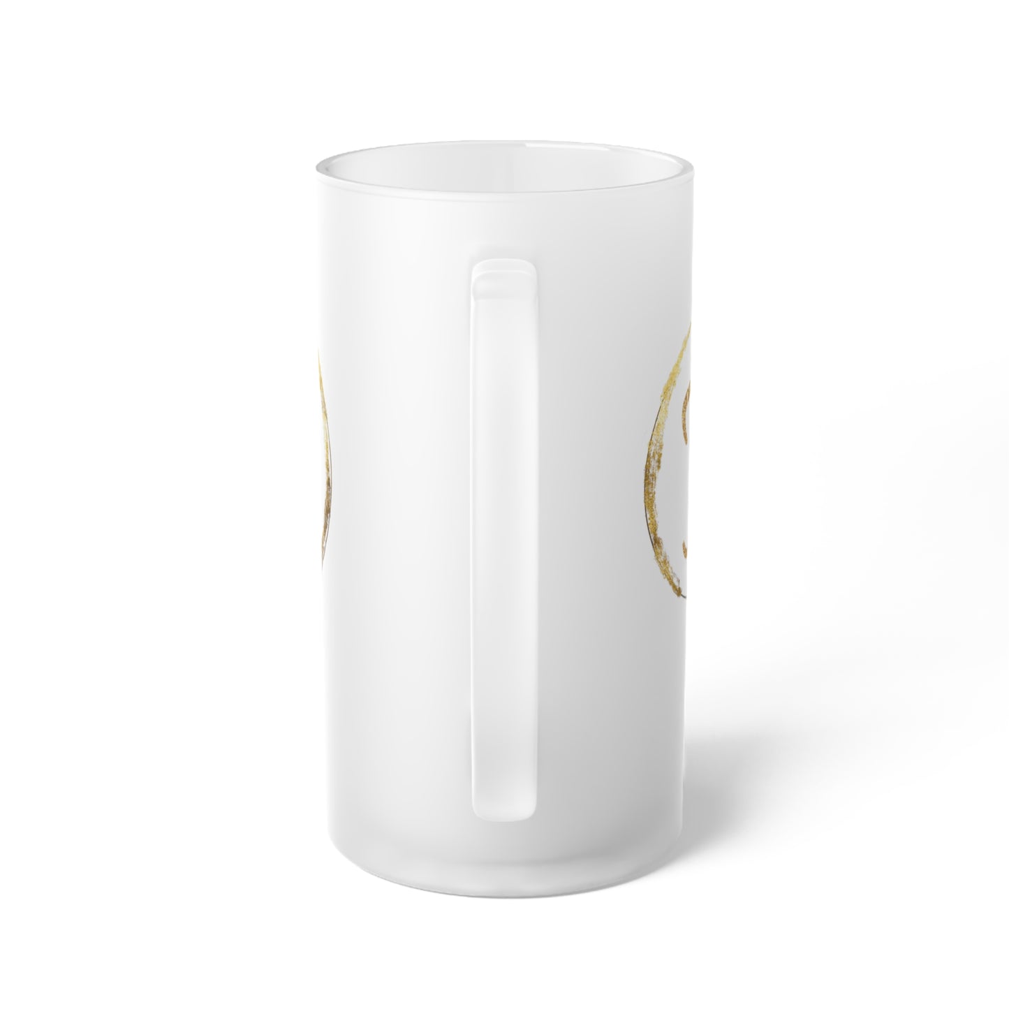 Letter F - Personalized 16oz Frosted Glass Mug – Stylish, Microwave & Dishwasher Safe Drinkware