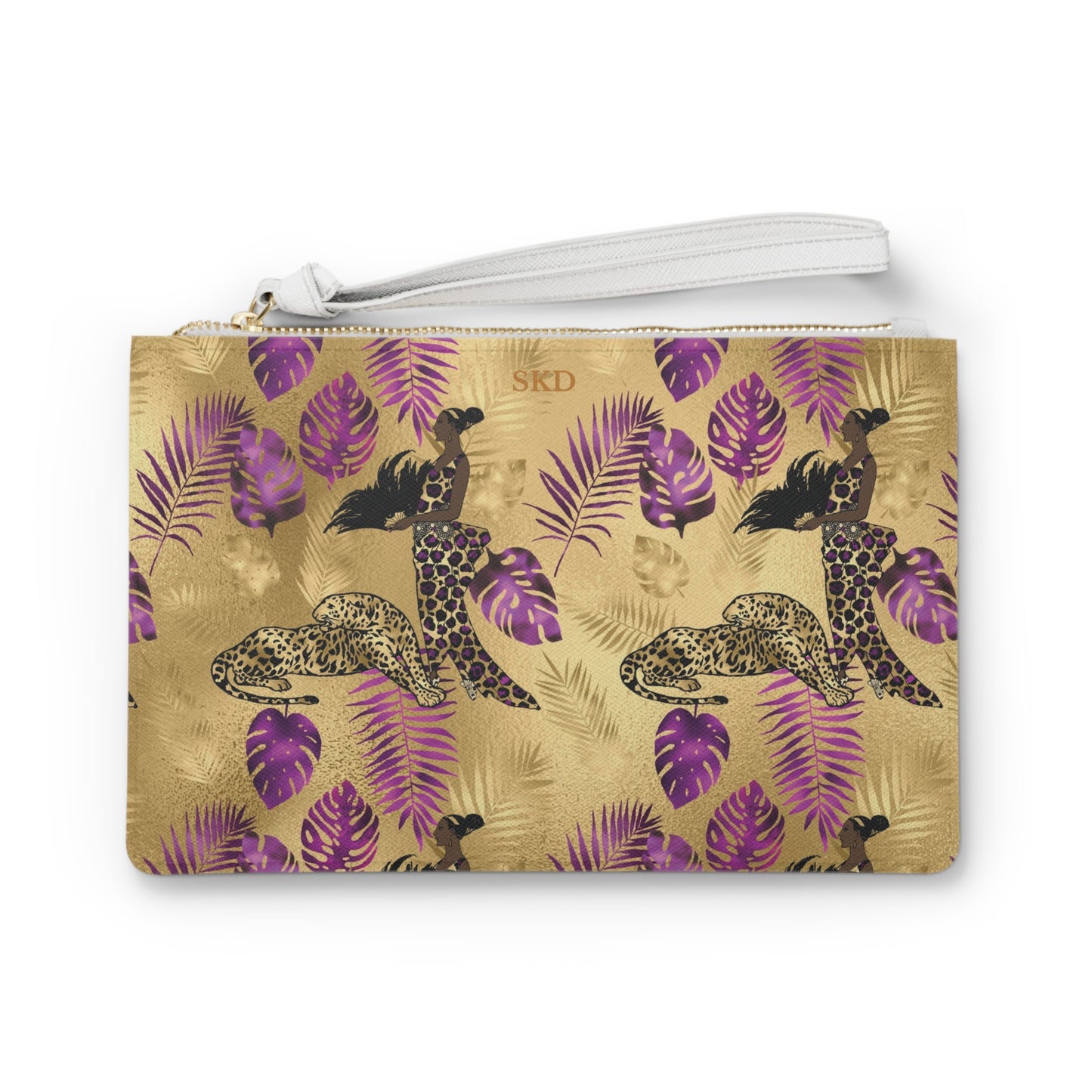 Vault Exclusive: Wild Majesty | Royal Purple and Gold Leopard Clutch Bag | Bold Statement for Confident Fashionistas