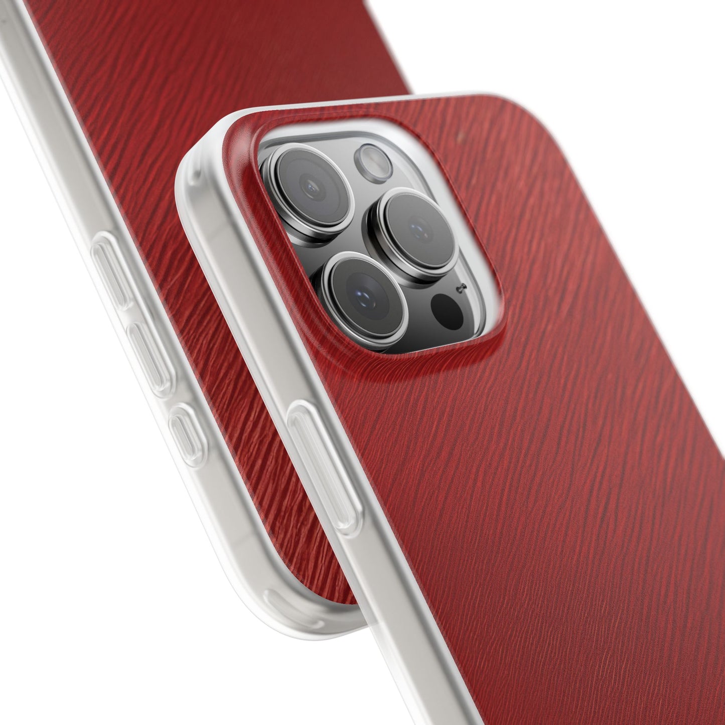 Crimson Reverie | Striking Dark Red iPhone Case | Shock-Absorbing TPU Protective Cover, Slim & Wireless Charging Compatible – Unique Tech Gift for All iPhone Sizes