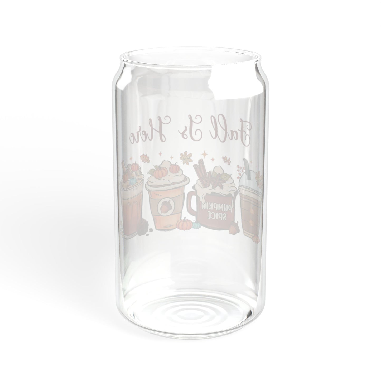 'Fall Is Here' | 16oz Custom Sipper Glass with Bamboo Lid & Straw – Perfect for Sweet Treats and Family Parties