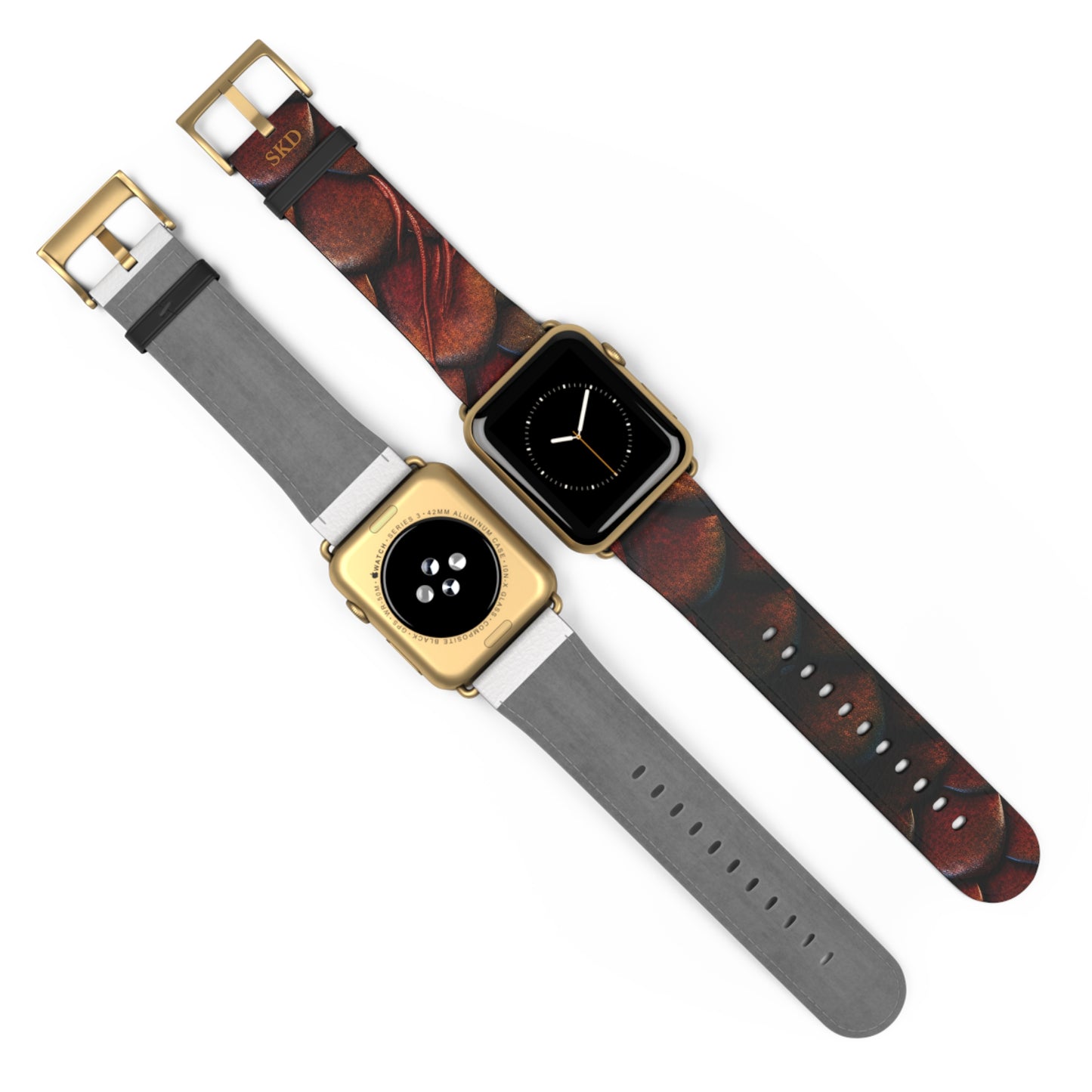 LIMITED EDITION: Enchanting Mystique | Luxurious Multi-Color Dragon Scale Apple Watch Strap, RoHS, REACH & Intertek Certified (Red Version) | Stainless Steel Buckle, All Series Compatible