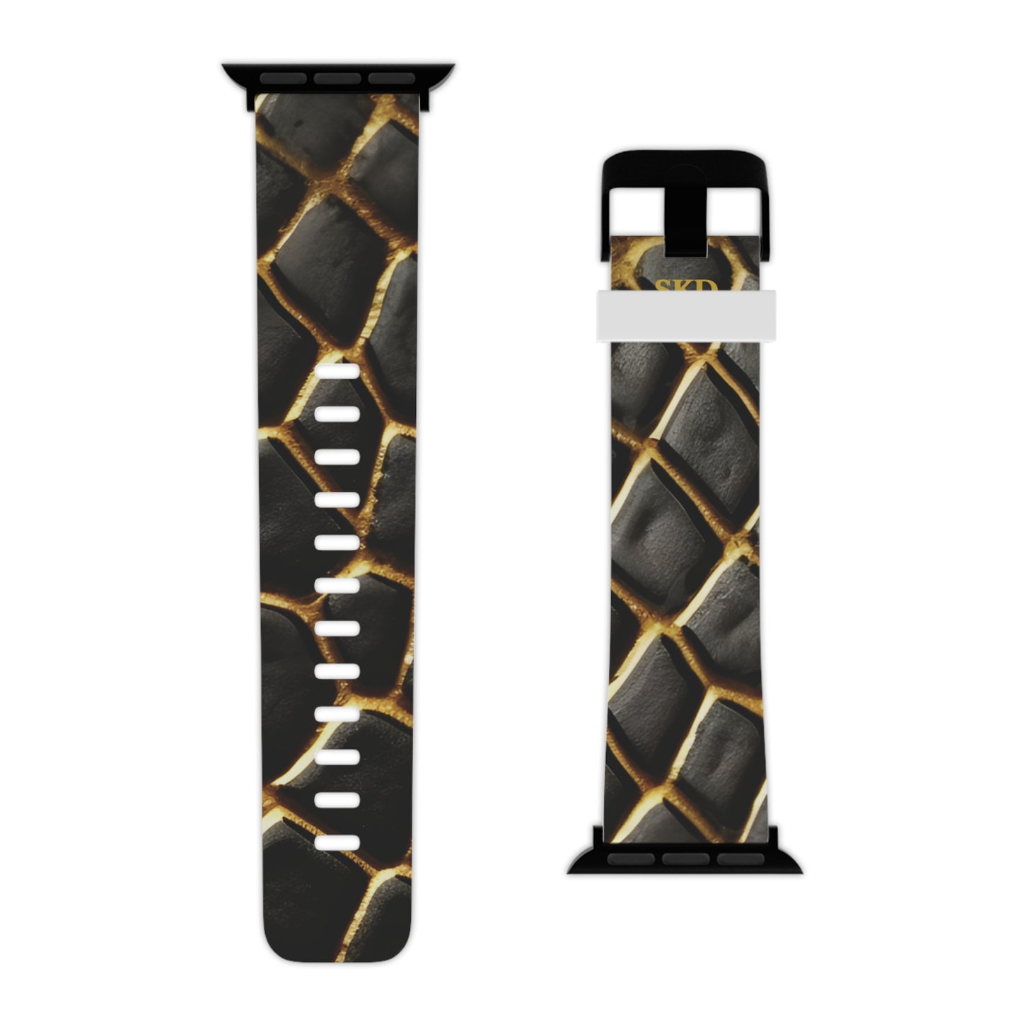 LIMITED EDITION: Obsidian Venom | Striking Black & Gold Digital Couture Apple Watch Band | Adjustable Strap, Sweat-Resistant & Compatible with All Series