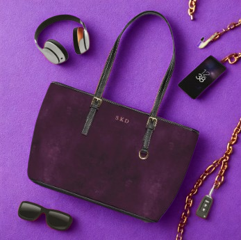 Core Collection: Nocturne Velour | Royal Purple-Toned Shoulder Bag | Elegance for Effortless Sophistication
