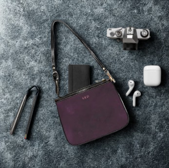 Core Collection: Nocturne Velour | Royal Purple-Toned Small Shoulder Bag | Elegance for Effortless Sophistication