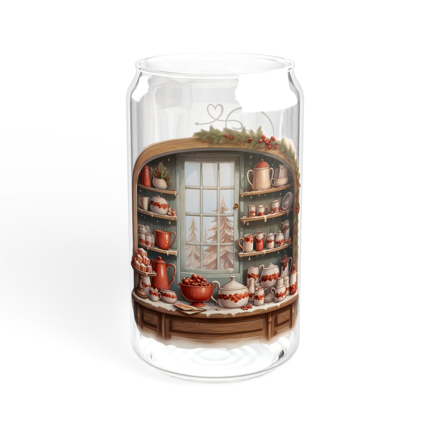 'Have A Sweet Christmas' | 16oz Custom Sipper Glass with Bamboo Lid & Straw – Perfect for Sweet Treats and Family Parties