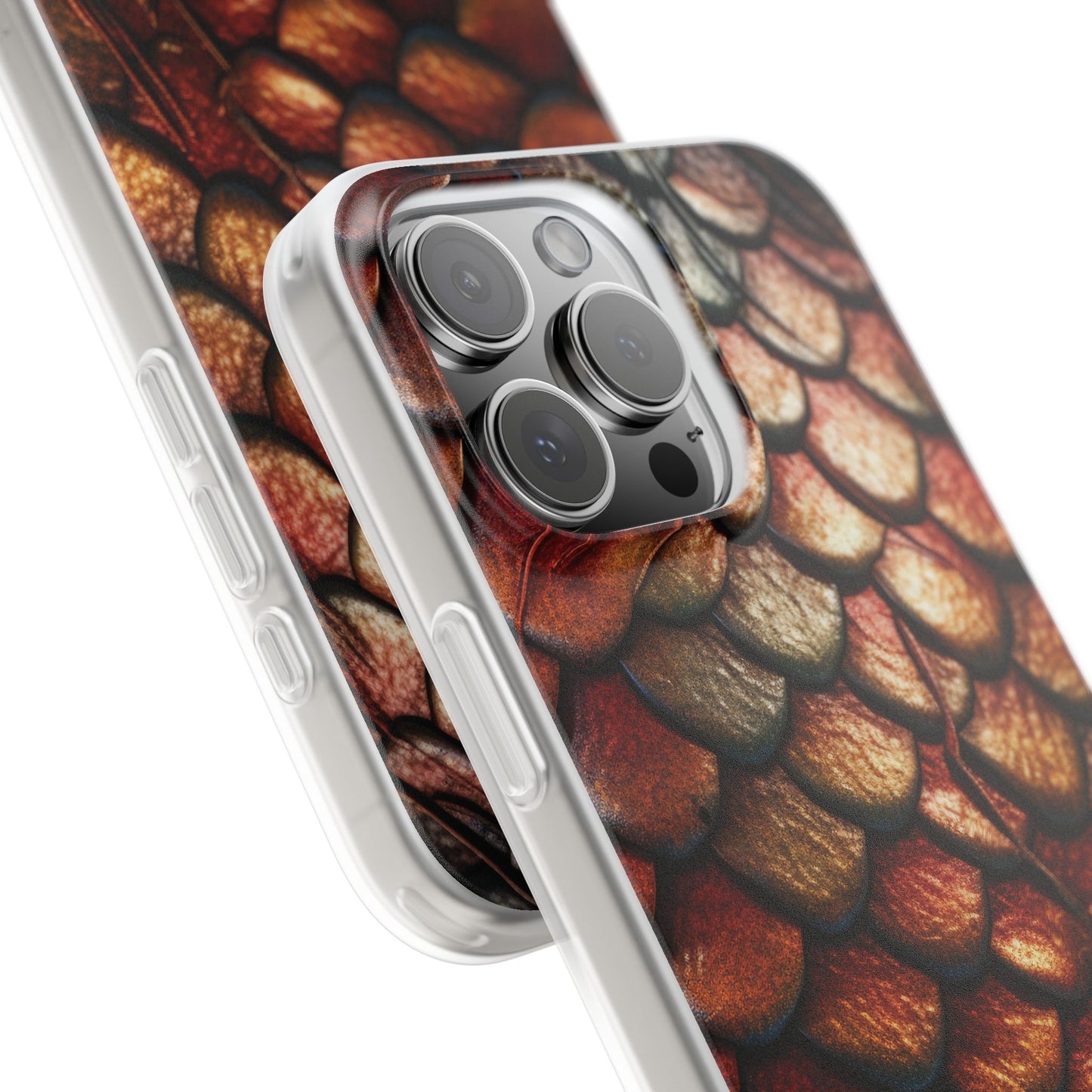 LIMITED EDITION: Enchanging Mystique |  Multi-Color Dragon Scale iPhone Case | Shock-Absorbing TPU Protective Cover, Slim & Wireless Charging Compatible, All iPhone Sizes
