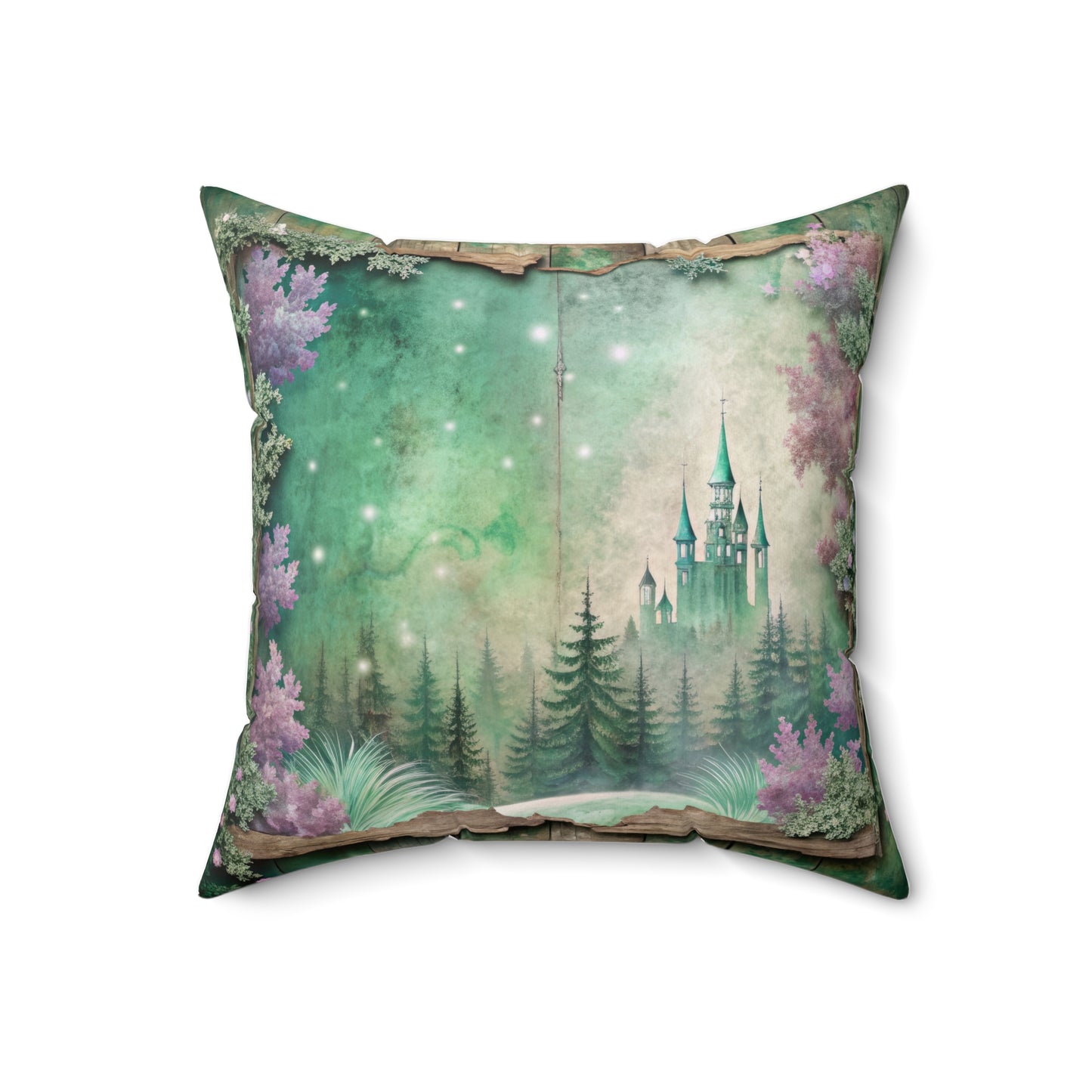 Framed Fairy Forest Custom Spun Polyester Square Pillow – Stylish Double-Sided Home Décor Accent for a Personalized Touch
