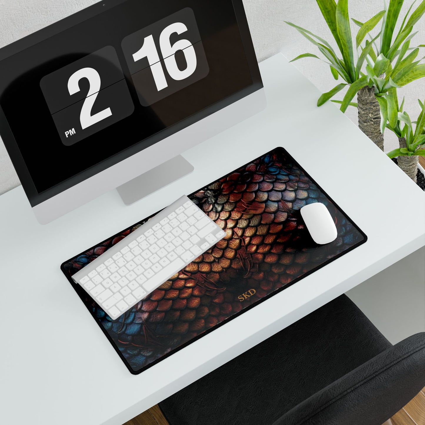 LIMITED EDITION: Enchanting Mystique | Luxurious Multi-Color Dragon Scale Computer Desk Mat | Artistic Showpiece for Creative Spaces