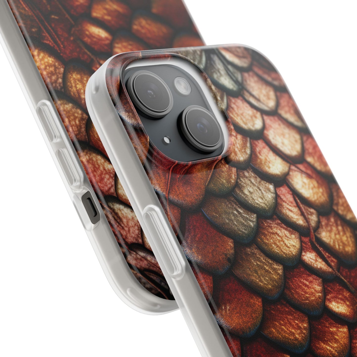 LIMITED EDITION: Enchanging Mystique |  Multi-Color Dragon Scale iPhone Case | Shock-Absorbing TPU Protective Cover, Slim & Wireless Charging Compatible, All iPhone Sizes