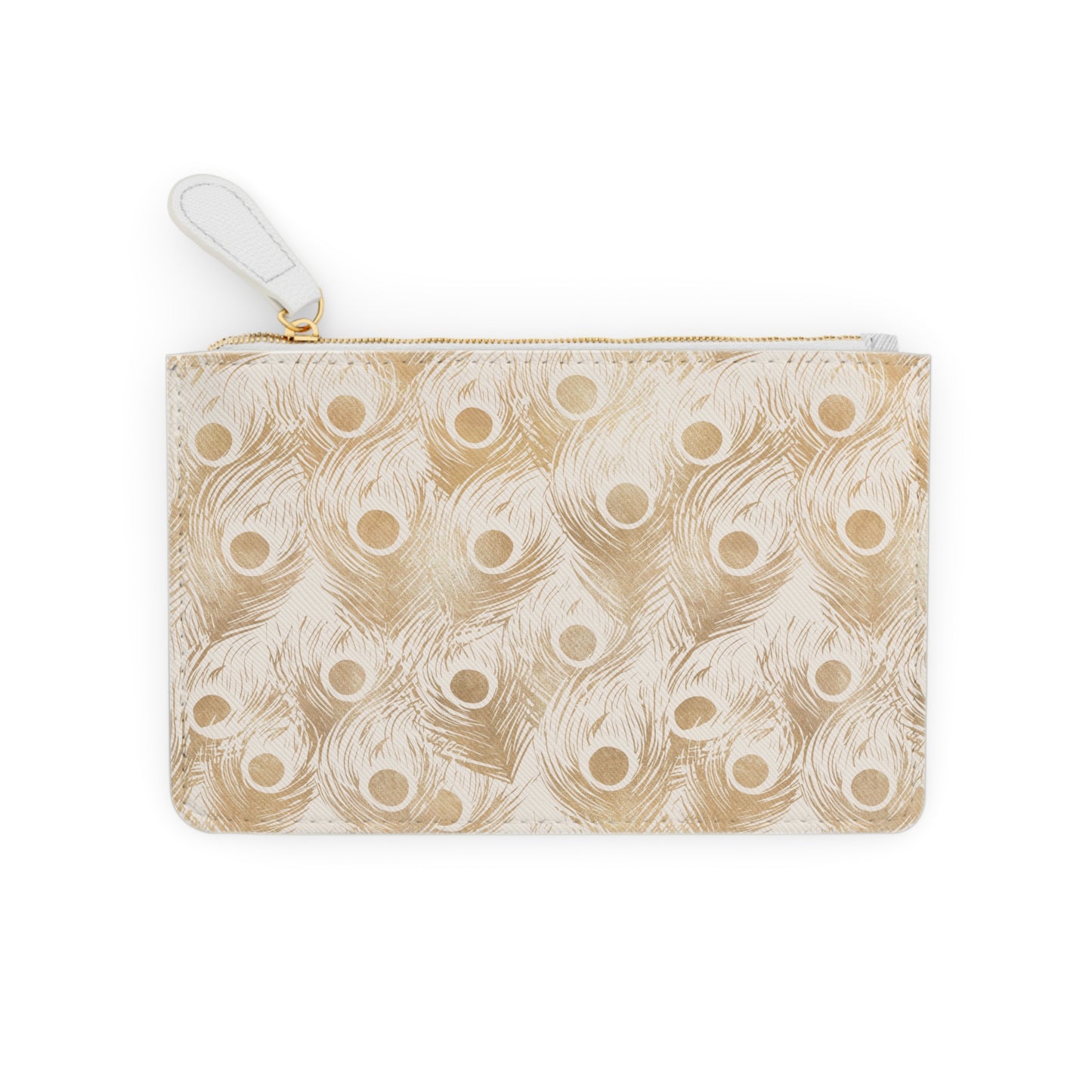 Collector's Vault: Golden Plume | Gold Feather-Patterned Mini Clutch Bag | Luxe Accent Piece for Elegant Evenings