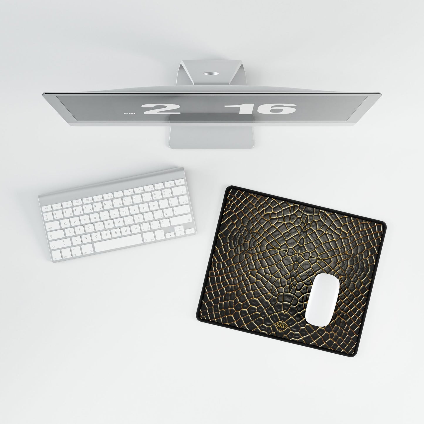 LIMITED EDITION: Obsidian Venom | Stiking Black & Gold Faux Snake Computer Desk Mat | Non-Slip Rubber Base, Smooth Surface for Home Office, Gaming & Creative Spaces