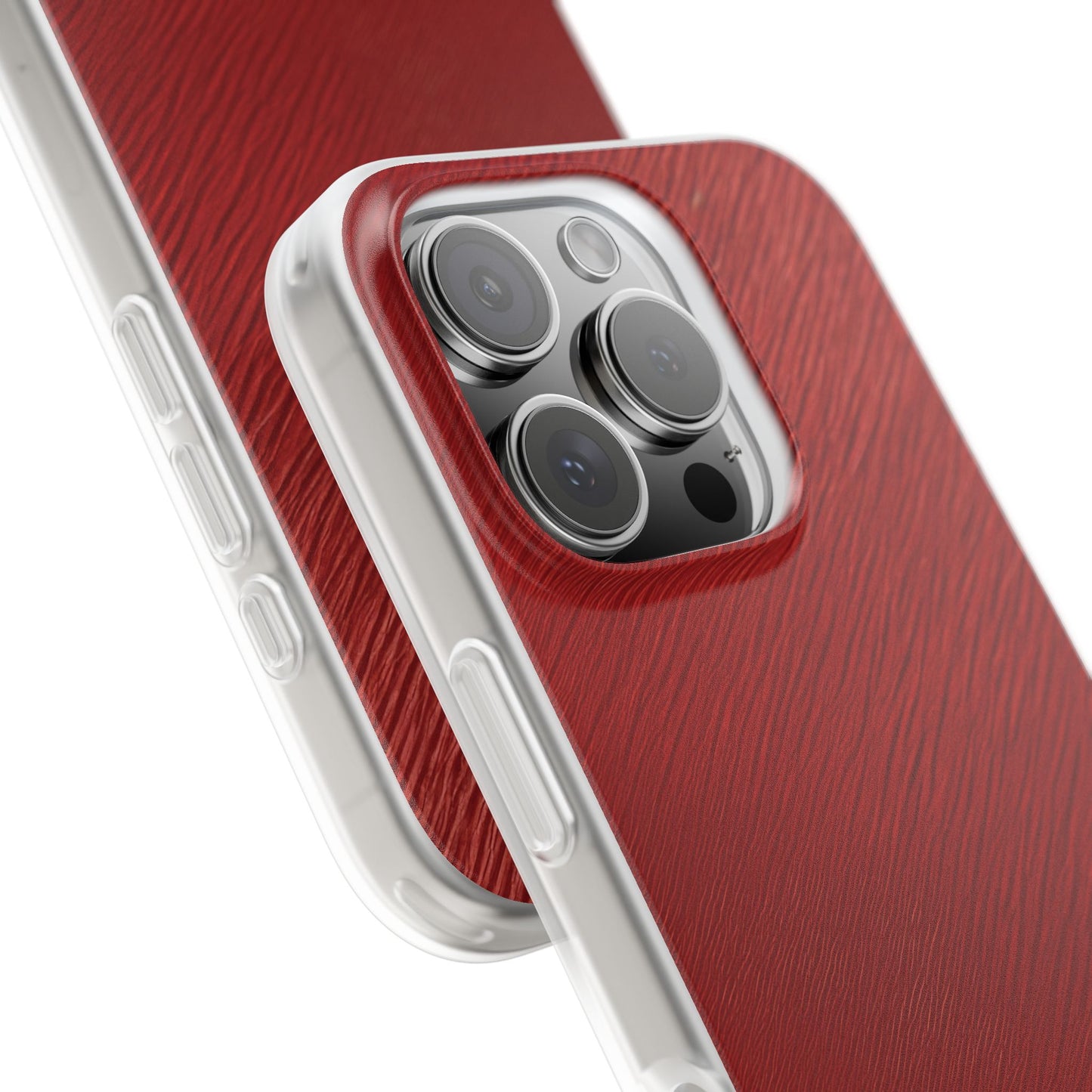 Crimson Reverie | Striking Dark Red iPhone Case | Shock-Absorbing TPU Protective Cover, Slim & Wireless Charging Compatible – Unique Tech Gift for All iPhone Sizes