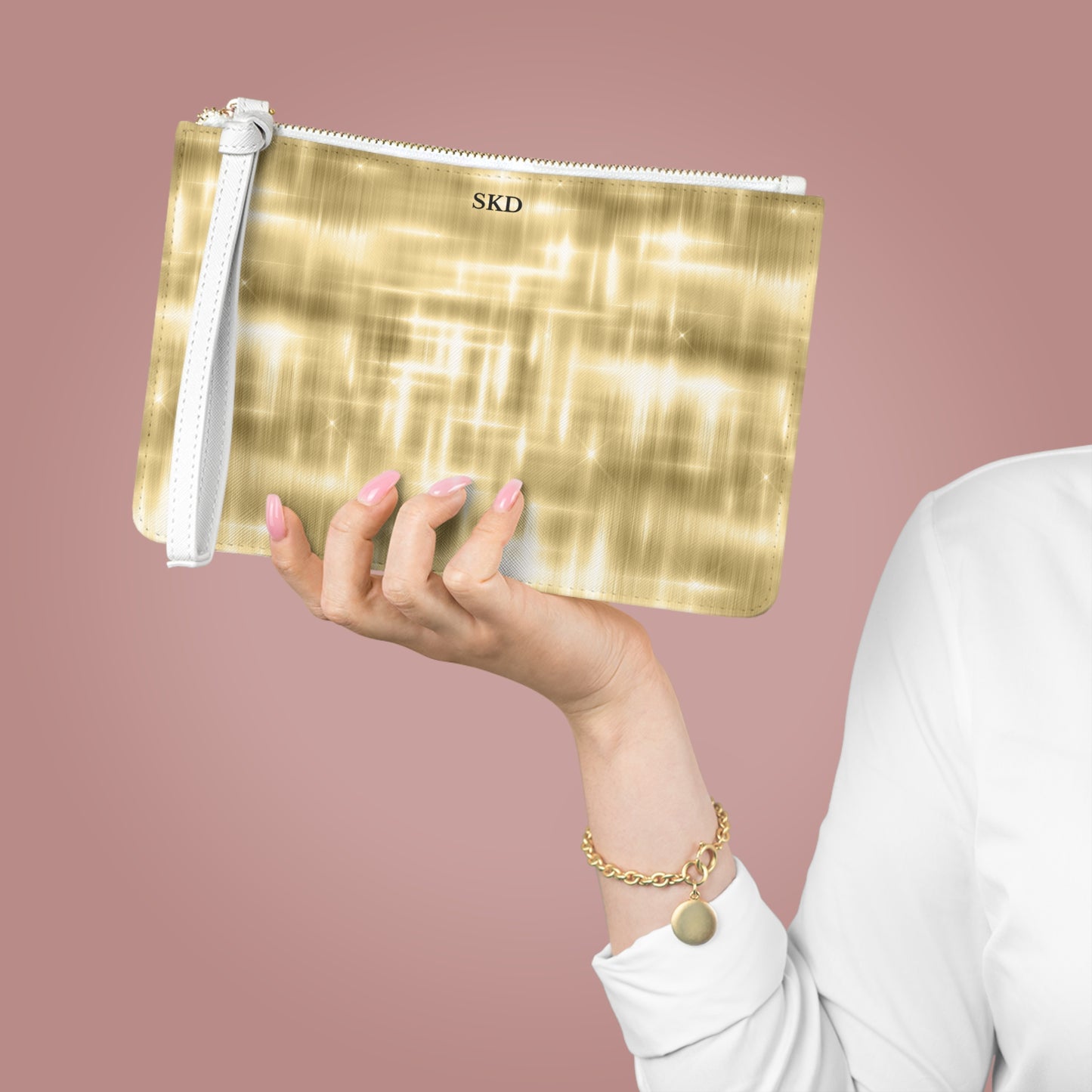 Collector's Vault: Aurum Gala | Glitter & Gold Smooth Clutch Bag | Radiant Showpiece for Grand Occasions