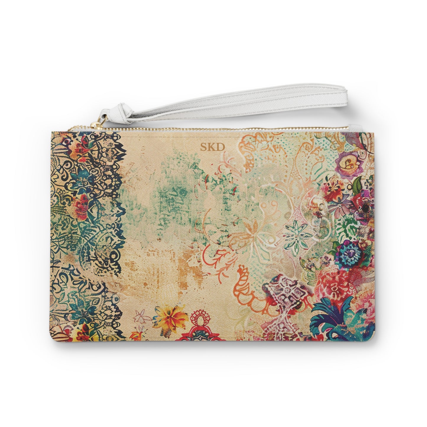 LIMITED EDITION: Timeless Tapestry | Ivory Floral Embroidered Clutch Bag | Delicate Garden Luxury for Year-Round Style