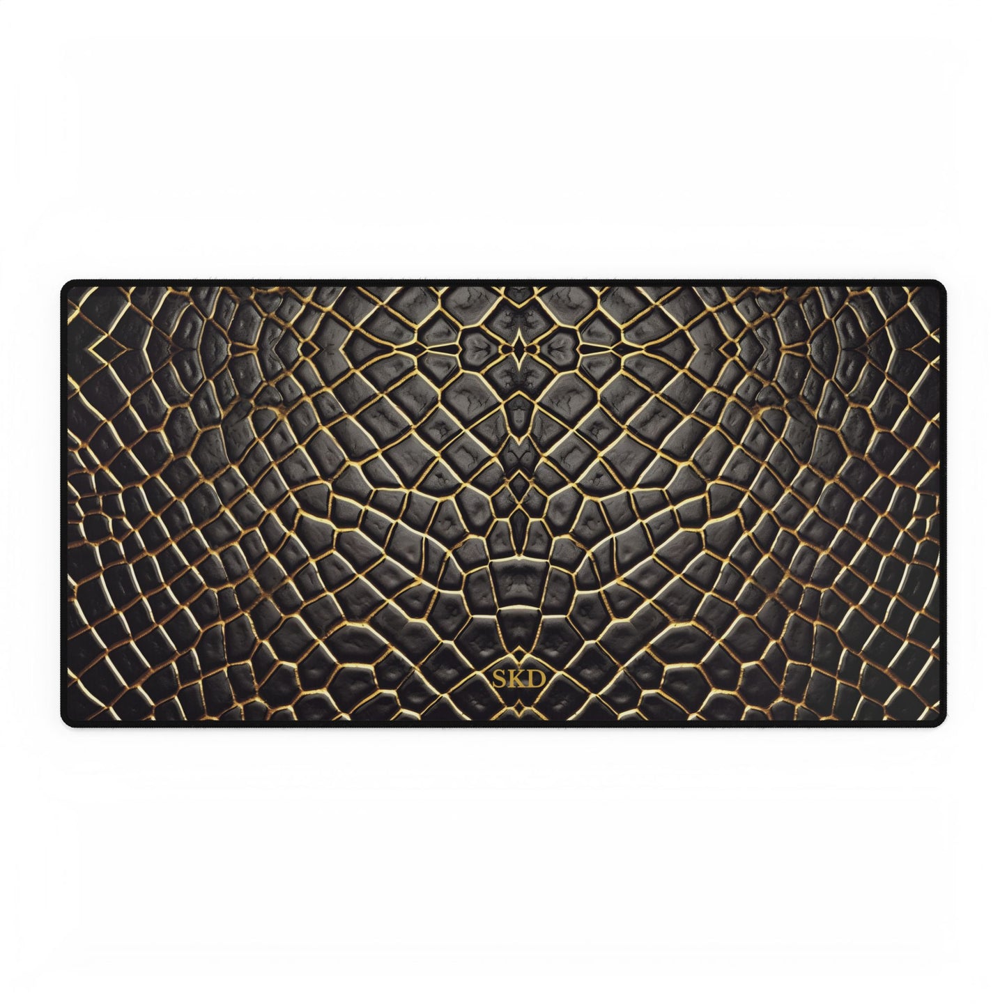 LIMITED EDITION: Obsidian Venom | Stiking Black & Gold Faux Snake Computer Desk Mat | Non-Slip Rubber Base, Smooth Surface for Home Office, Gaming & Creative Spaces