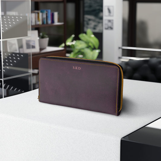 Core Collection: Nocturne Velour | Royal Purple-Toned Zipper Wallet | Deep Regal Elegance for Effortless Sophistication