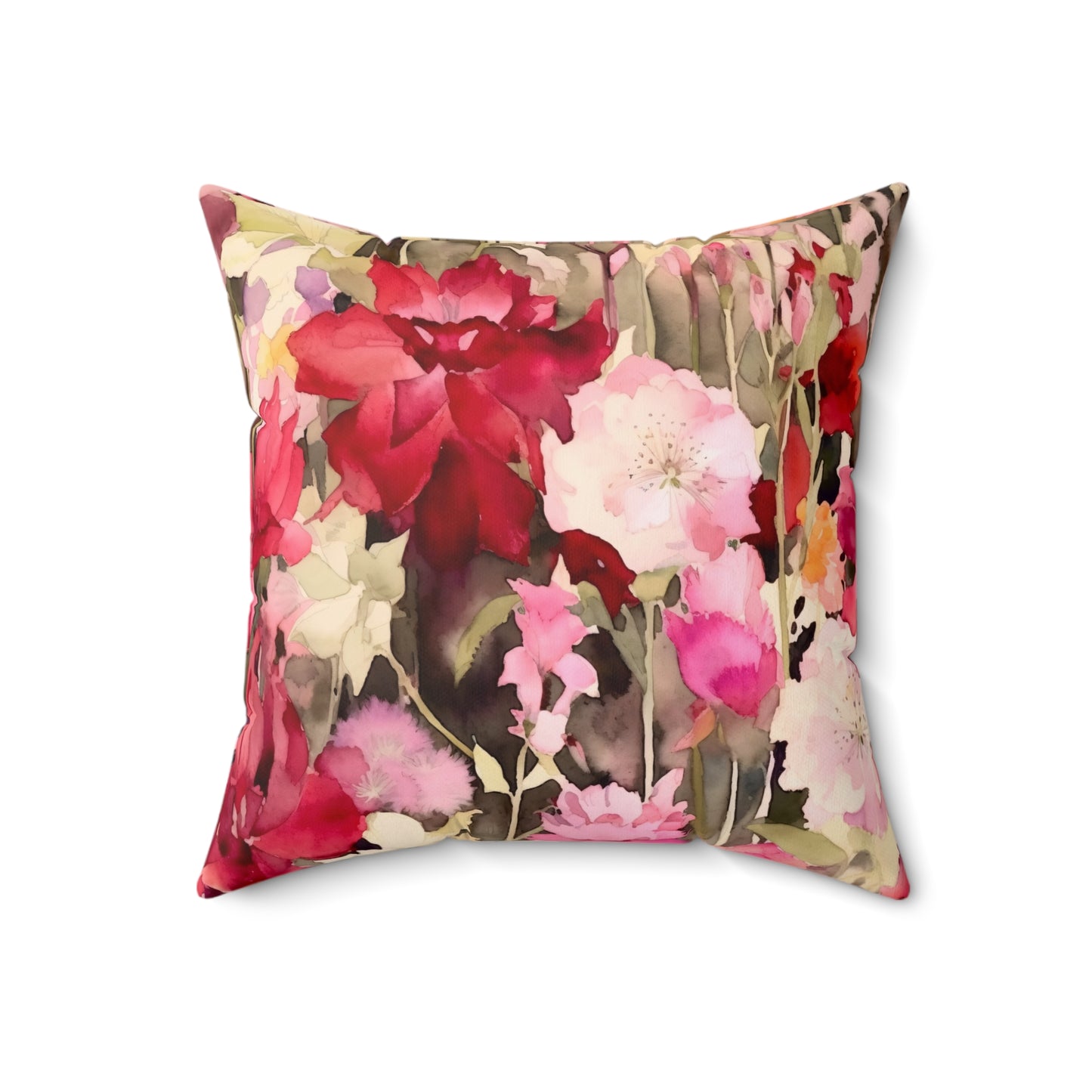 Berry Blooms | Luxurious Floral Tufted Pillow | Elegant Statement Accent for Artistic Interiors