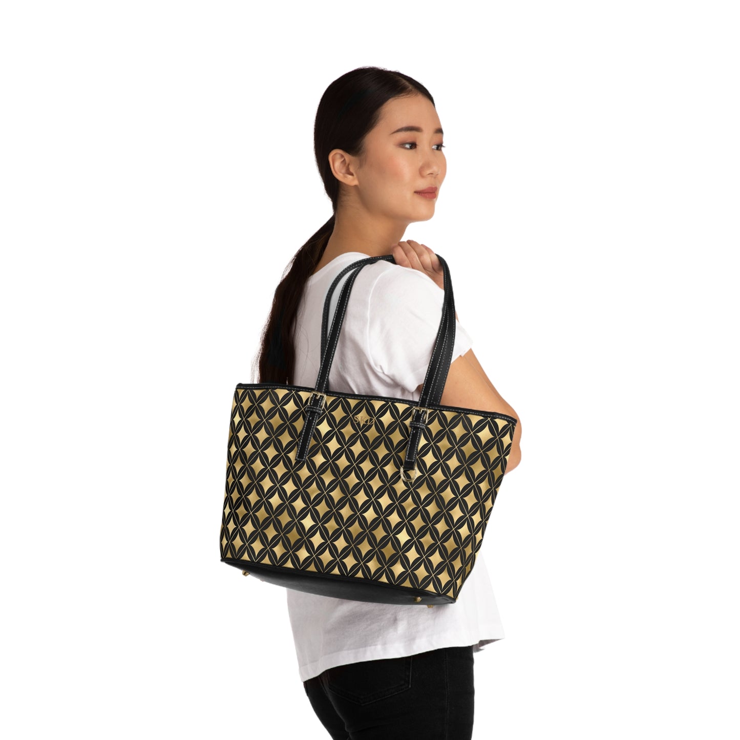 Collector's Vault: Prestige Legacy | Black & Gold Diamond Shoulder Bag | Luxurious and Enduring Gift for Sophisticated Ladies