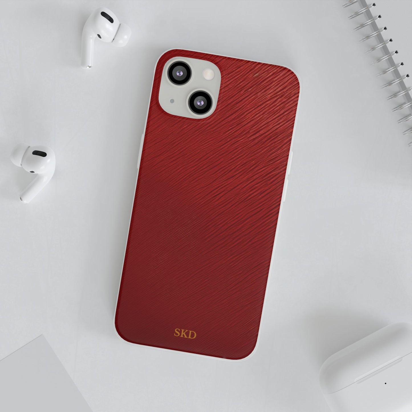 Crimson Reverie | Striking Dark Red iPhone Case | Shock-Absorbing TPU Protective Cover, Slim & Wireless Charging Compatible – Unique Tech Gift for All iPhone Sizes